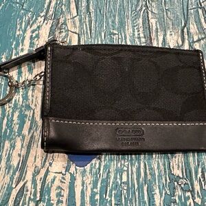 Coach Black Leather Keychain Wallet